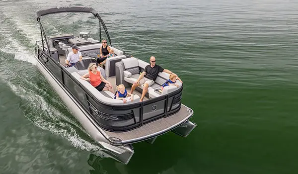 godfrey aquapatio entertainment pontoon cruising on a lake