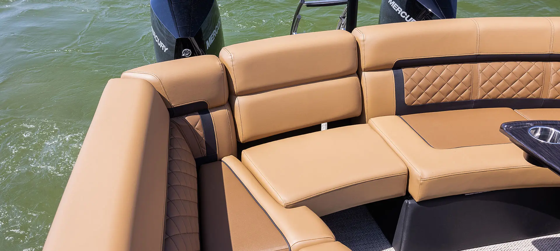 stern u lounge on a godfrey aquapatio lounge pontoon