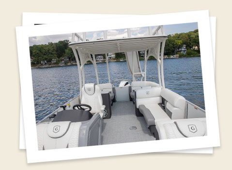 premium finish on the furniture in a godfrey monaco sundeck pontoon