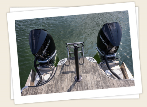 dual engines on a godfrey sanpan twin pontoon