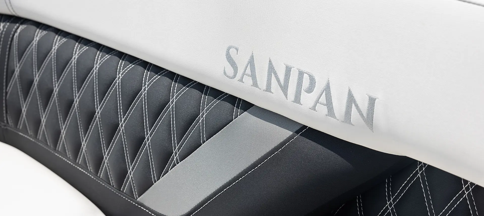 premium seat stitching on a godfrey sanpan twin tritoon