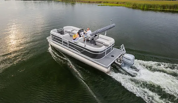 godfrey xperience split bench pontoon cruising on a lake