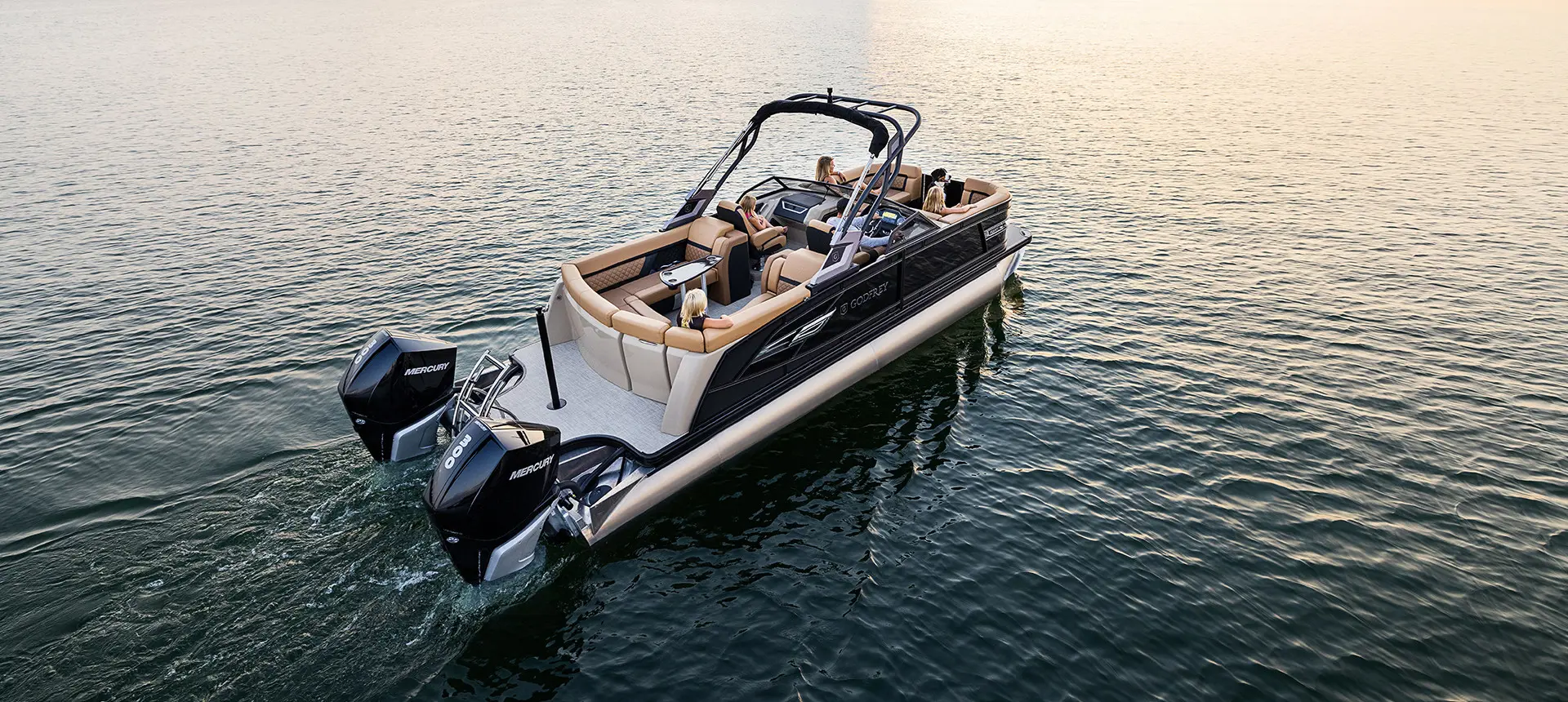 Specs: Godfrey AquaPatio 256 ULW Twin | Godfrey Pontoon