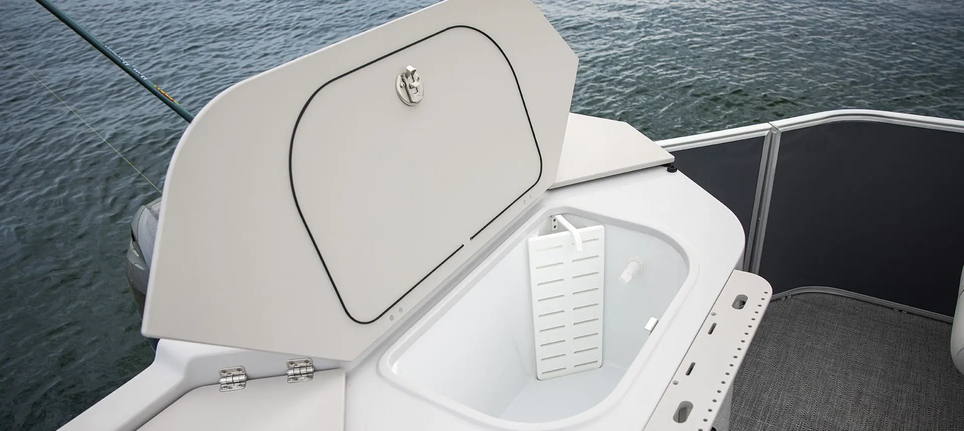 Livewell on a Godfrey Sweetwater Fishing pontoon boat.