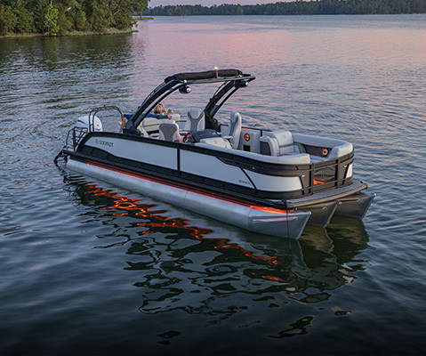 Elite tower on a parked Godfrey pontoon boat. 