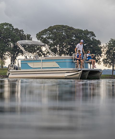 Explore Godfrey pontoon boats with Fishing layouts.