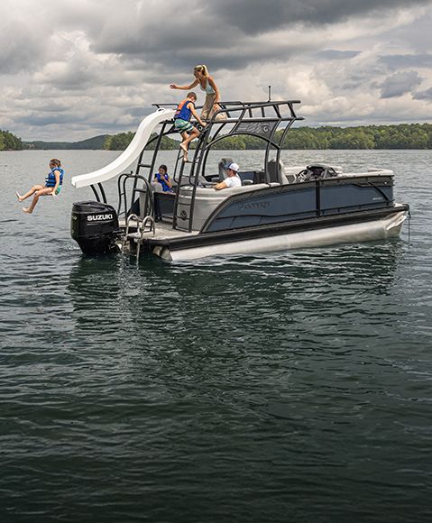 Explore Godfrey pontoon boats with SunDeck layouts.