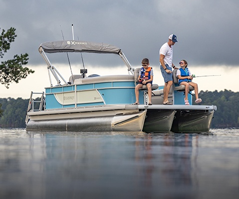 Explore Godfrey pontoon boats with Fishing layouts.