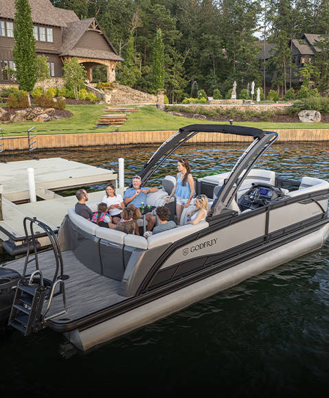 Explore Godfrey pontoon boats with the Lounge layout.