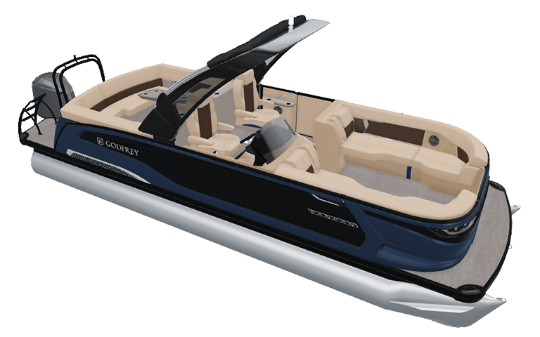 Explore Godfrey Sanpan Lounge pontoons.
