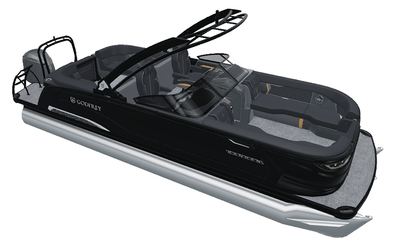 Explore Godfrey Sanpan Twin Engine Split Bench pontoons.