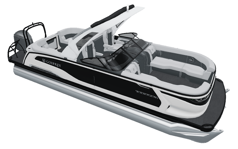Explore Godfrey Sanpan Split Bench pontoons.