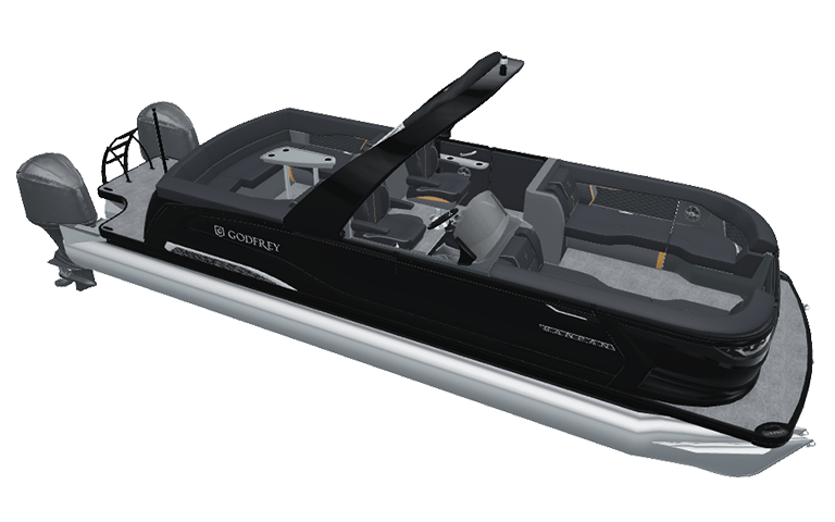 Explore Godfrey Sanpan Twin Engine Lounge pontoons.