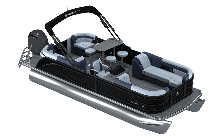 Explore Godfrey Sweetwater Quad Social pontoons.