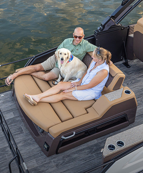 Explore Godfrey pontoon boats with Lounge layouts.