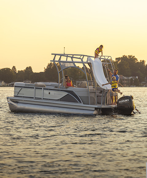 Explore Godfrey pontoon boats with SunDeck layouts.