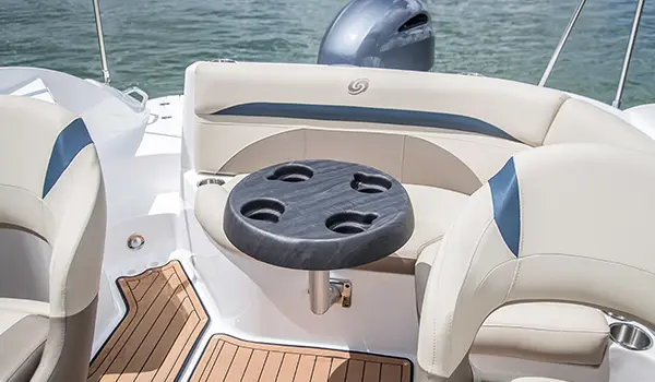 optional table on a hurricane sundeck 2200 DC OB deck boat