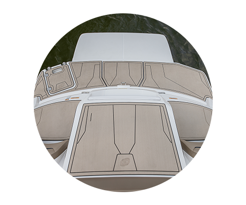 swim platform on a hurricane sundeck sport i/o deck boat