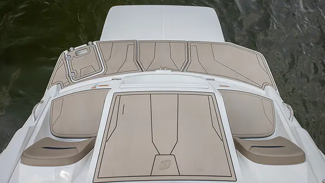 stern swim platform on a hurricane sundeck sport i/o deck boat