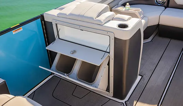 storage compartment on a hurricane fundeck 2360 sfl ob