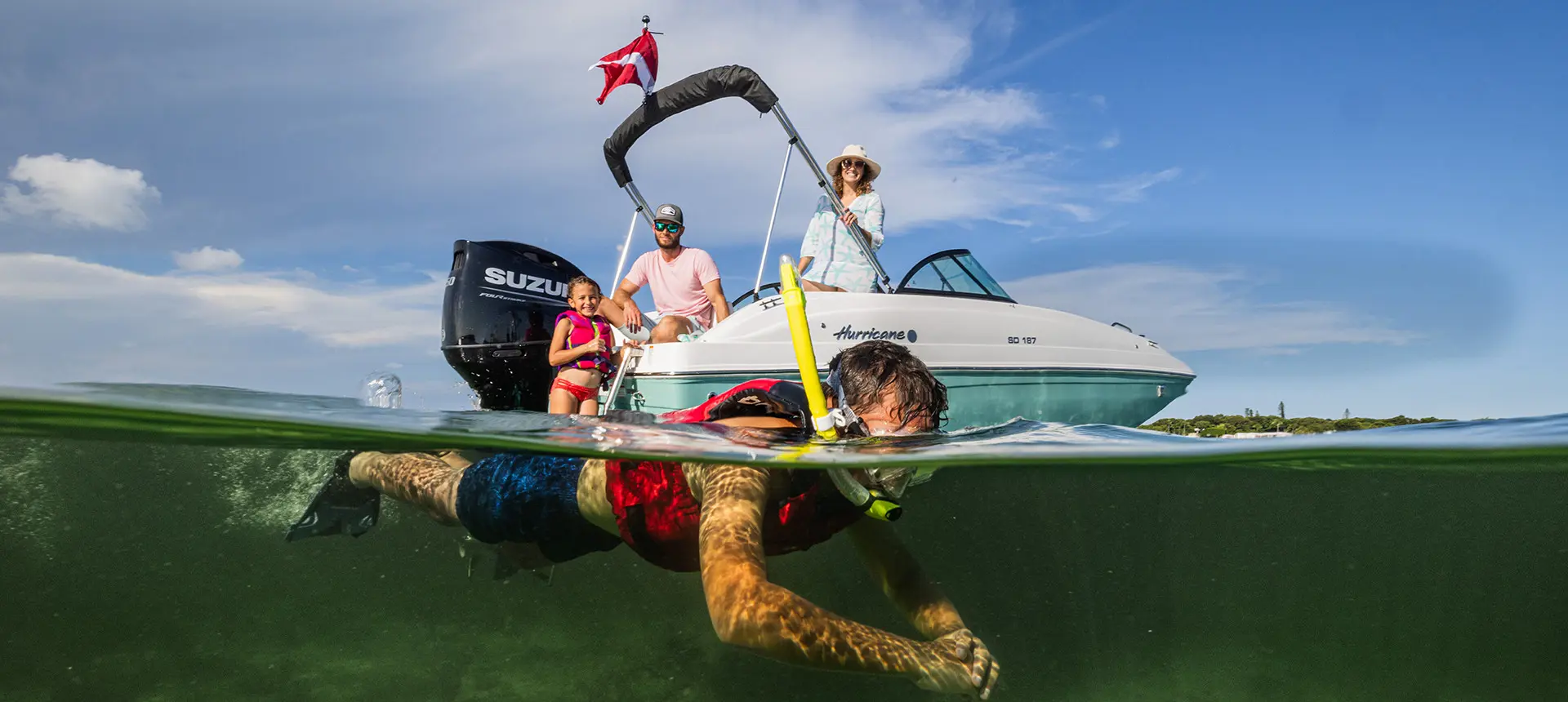 man swims aside hurricane sundeck 187 ob