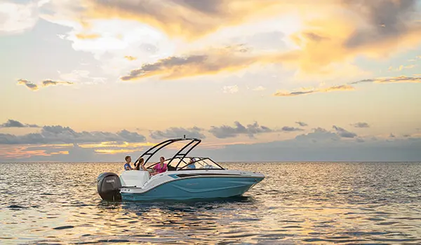 side view of parked hurricane sundeck 235 ob