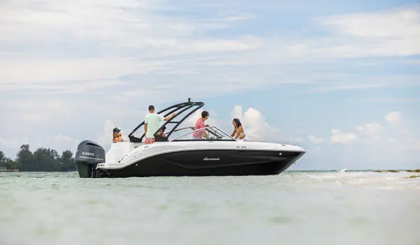 side view of group lounging on a hurricane sundeck 235 ob