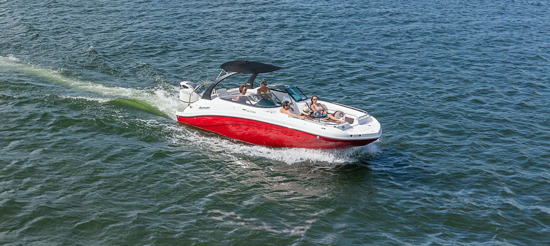 hurricane sundeck 2486 ob speeding on water