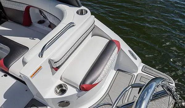 Back of boat seating on a Hurricane SunDeck 2486 OB.