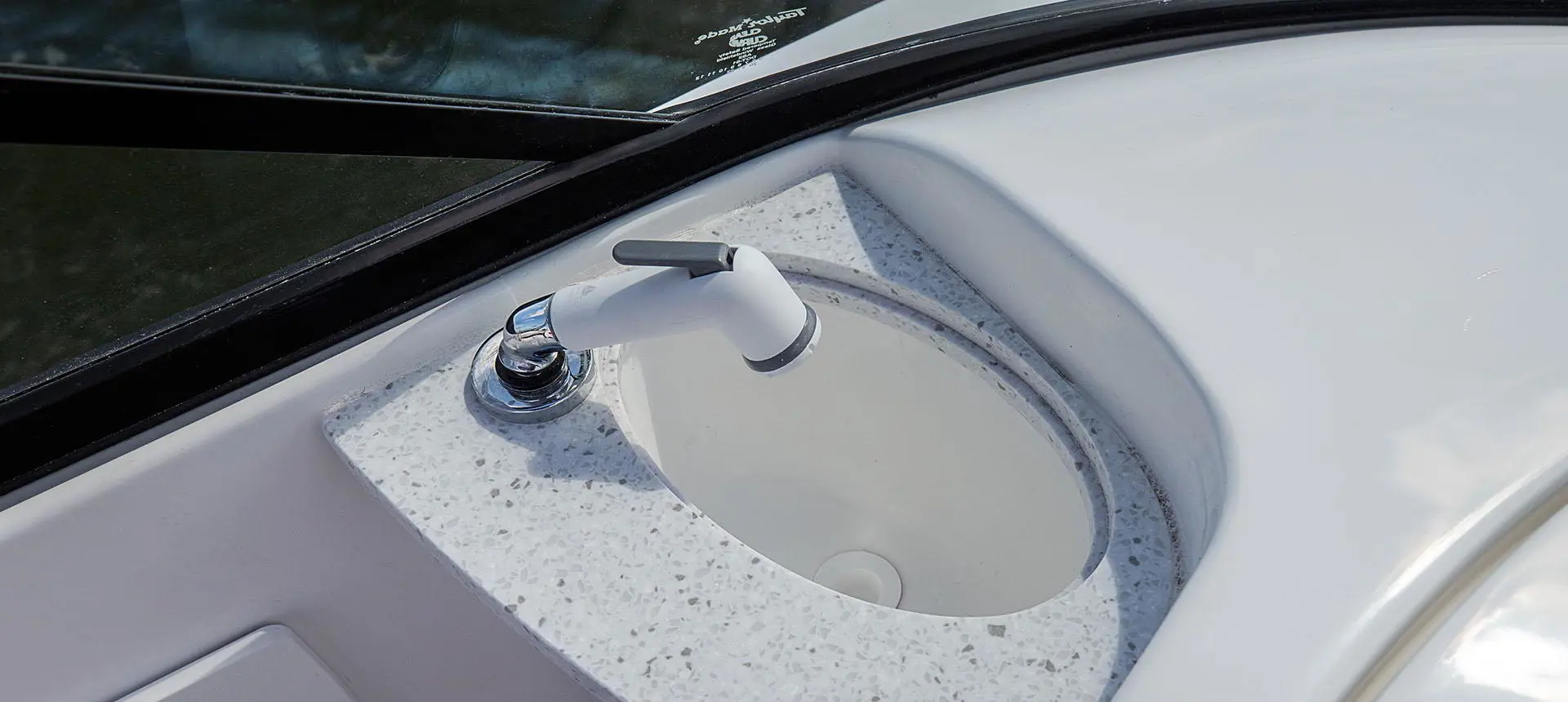 Small sink on a Hurricane SunDeck 2486 OB.