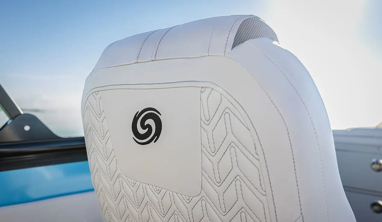 premium seat stitching on a hurricane fundeck boat
