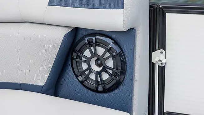 integrated speaker on a hurricane fundeck boat