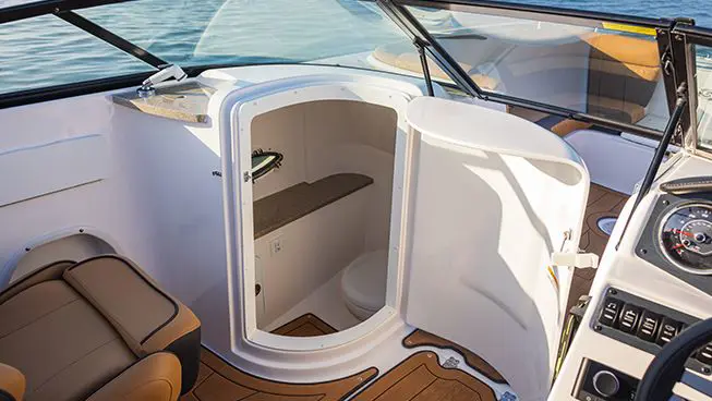 hidden bathroom on a hurricane sundeck ob boat