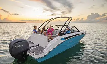 family relaxing on a hurricane entertainment boat