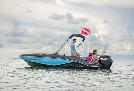 Explore Hurricane SunDeck Sport OB deck boats.