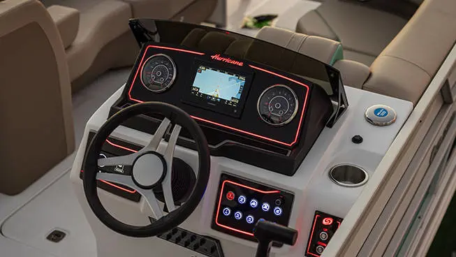 Front seat on a Hurricane FunDeck boat.