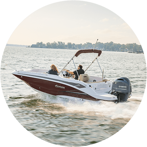 3Q Rear view of a Hurricane boat in action
