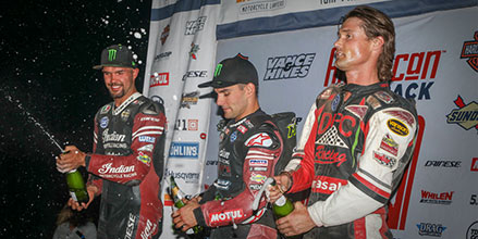 Noticias de pista plana de Indian Motorcycle; segunda barrida consecutiva de lugares en el podio