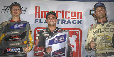 Indian motorcycle’s scout ftr750 sweeps top eight at lima half mile