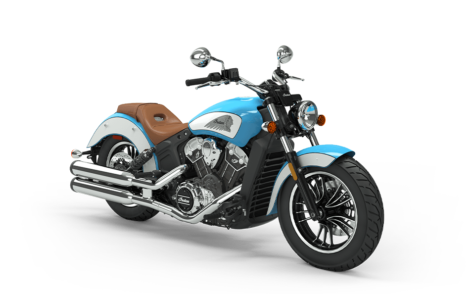 2020 Indian Scout Motorcycle ABS Indian Sky Blue Pearl White
