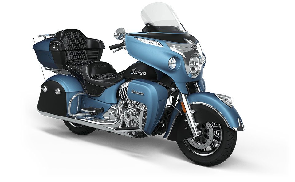 2021 Indian Roadmaster Motorcycle Blue Slate Smoke Black Smoke EN CA