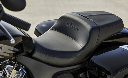 two-up seating configuration on an indian bagger motorcycle