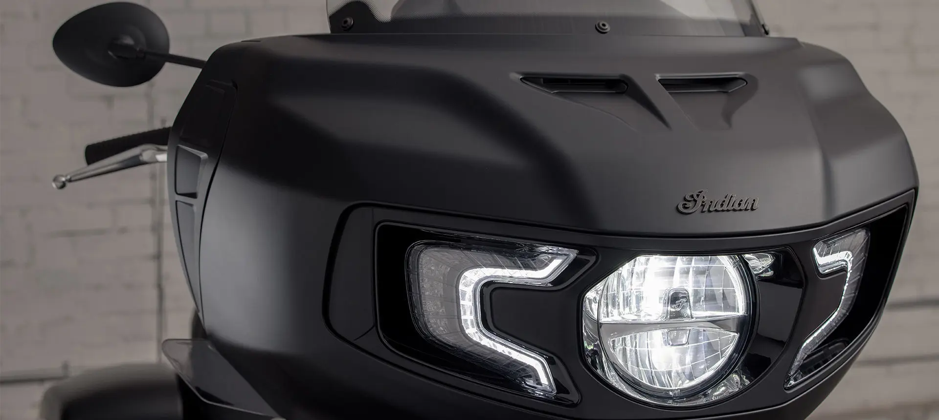 front end of a indian challenger motorcycle