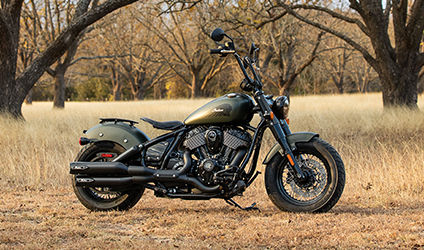 accessorized indian chief bobber dark horse motorcycle