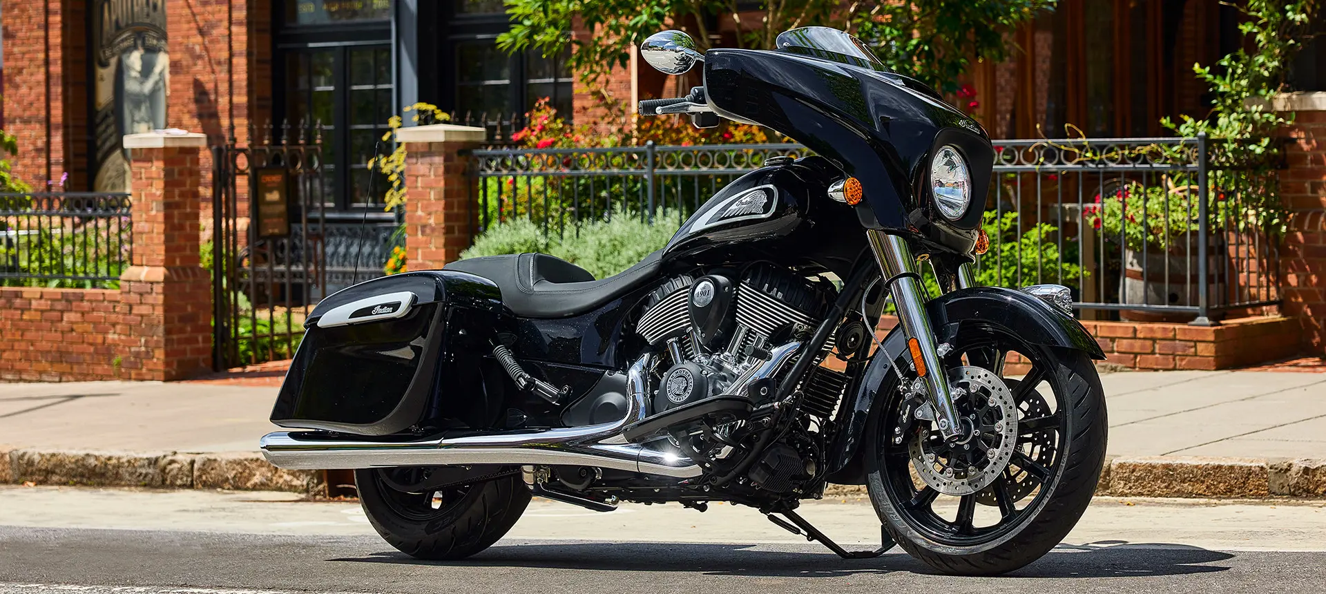 black metallic indian chieftain limited motorcycle
