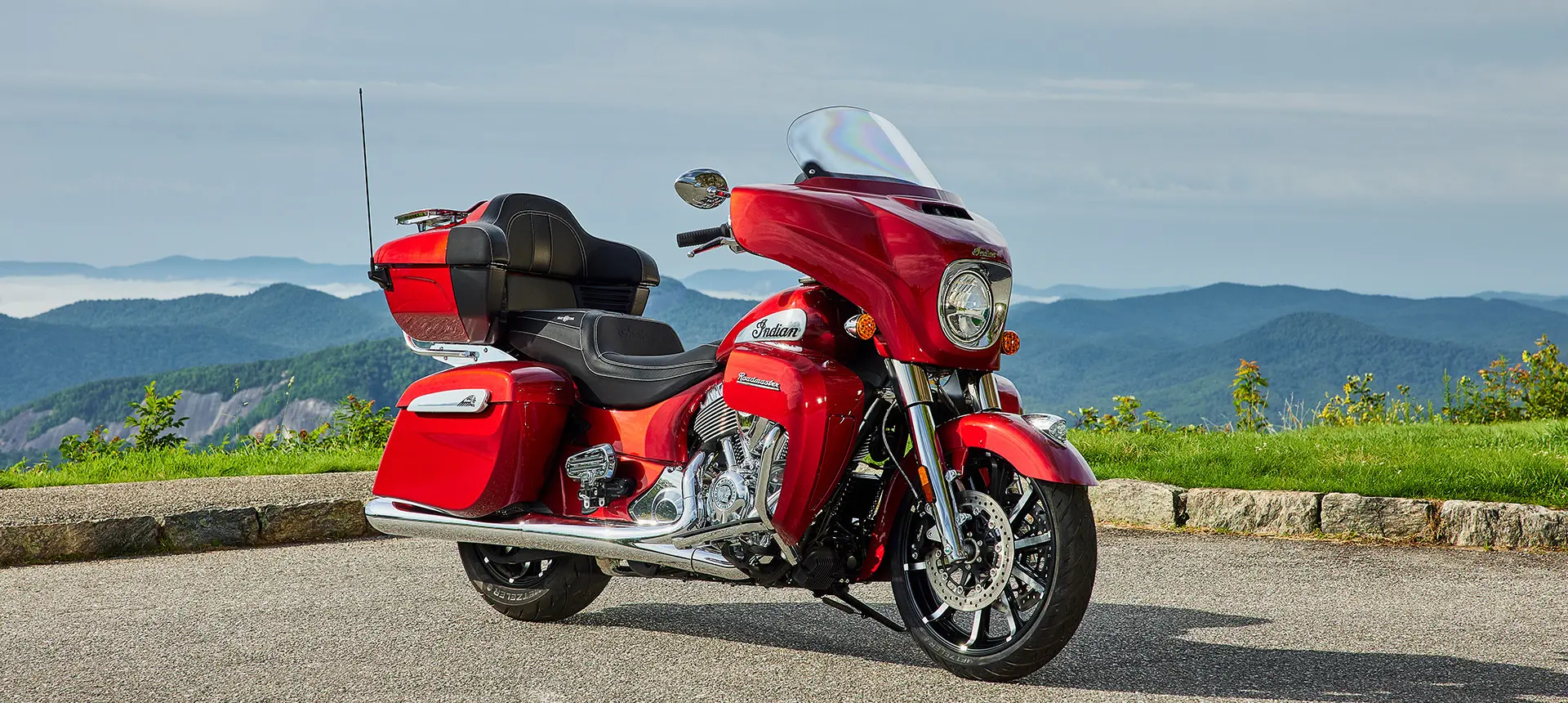 stryker red metallic indian roadmaster limited motorcycle