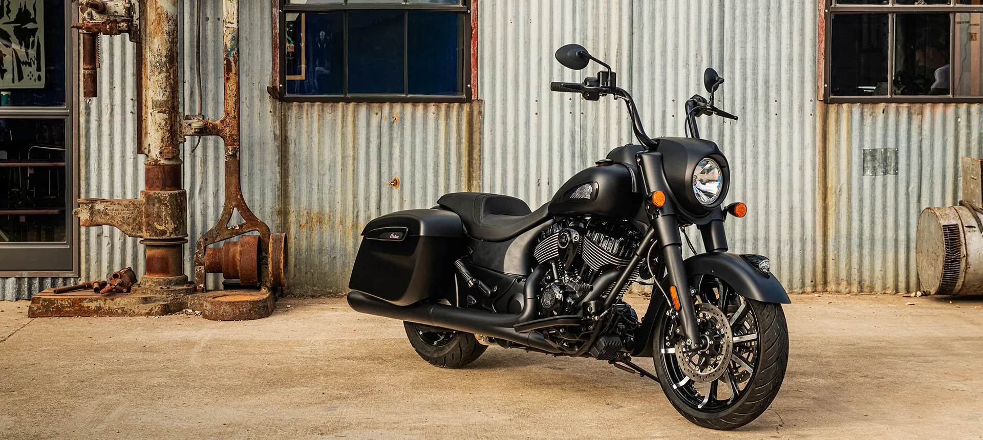 black smoke indian springfield motorcycle