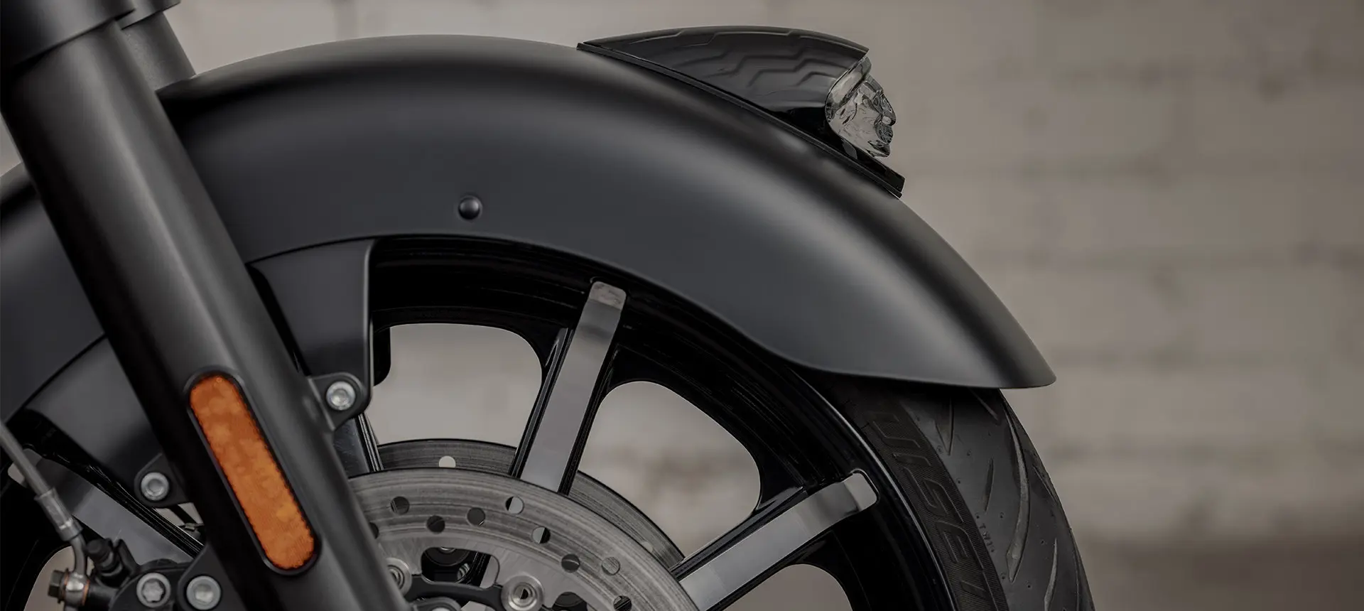 front fender on an indian dark horse motorcycle