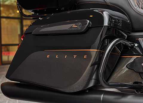 hard saddlebags on the indian pursuit elite motorcycle