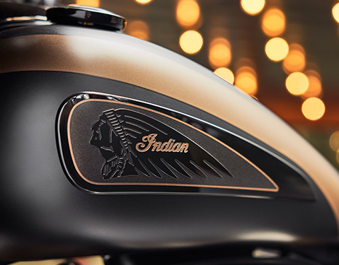 side profile of the tank on a 2023 indian chieftain elite motorcycle